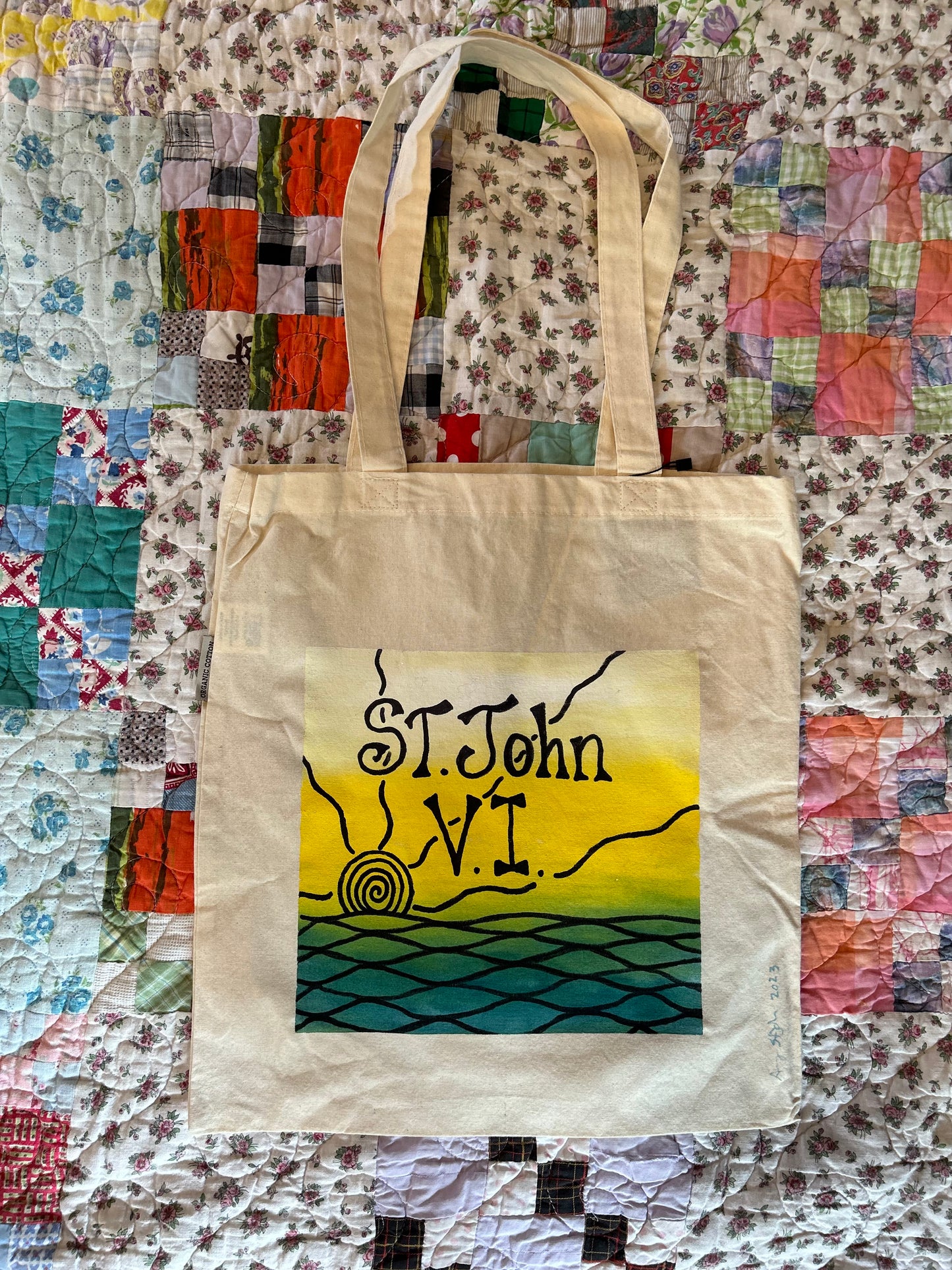 Hand-Painted Tote bag by Amy St. John Ramsdell