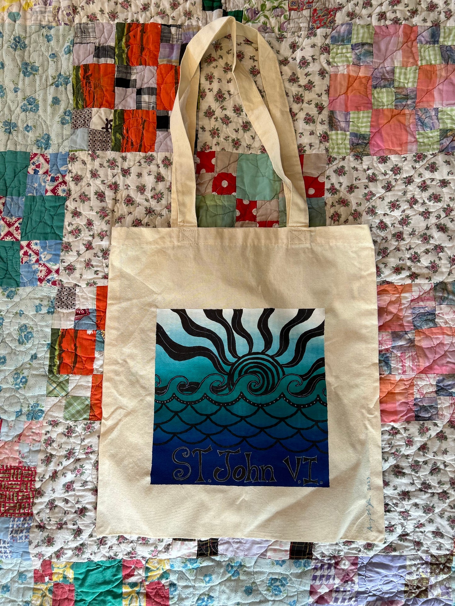 Hand-Painted Tote bag by Amy St. John Ramsdell