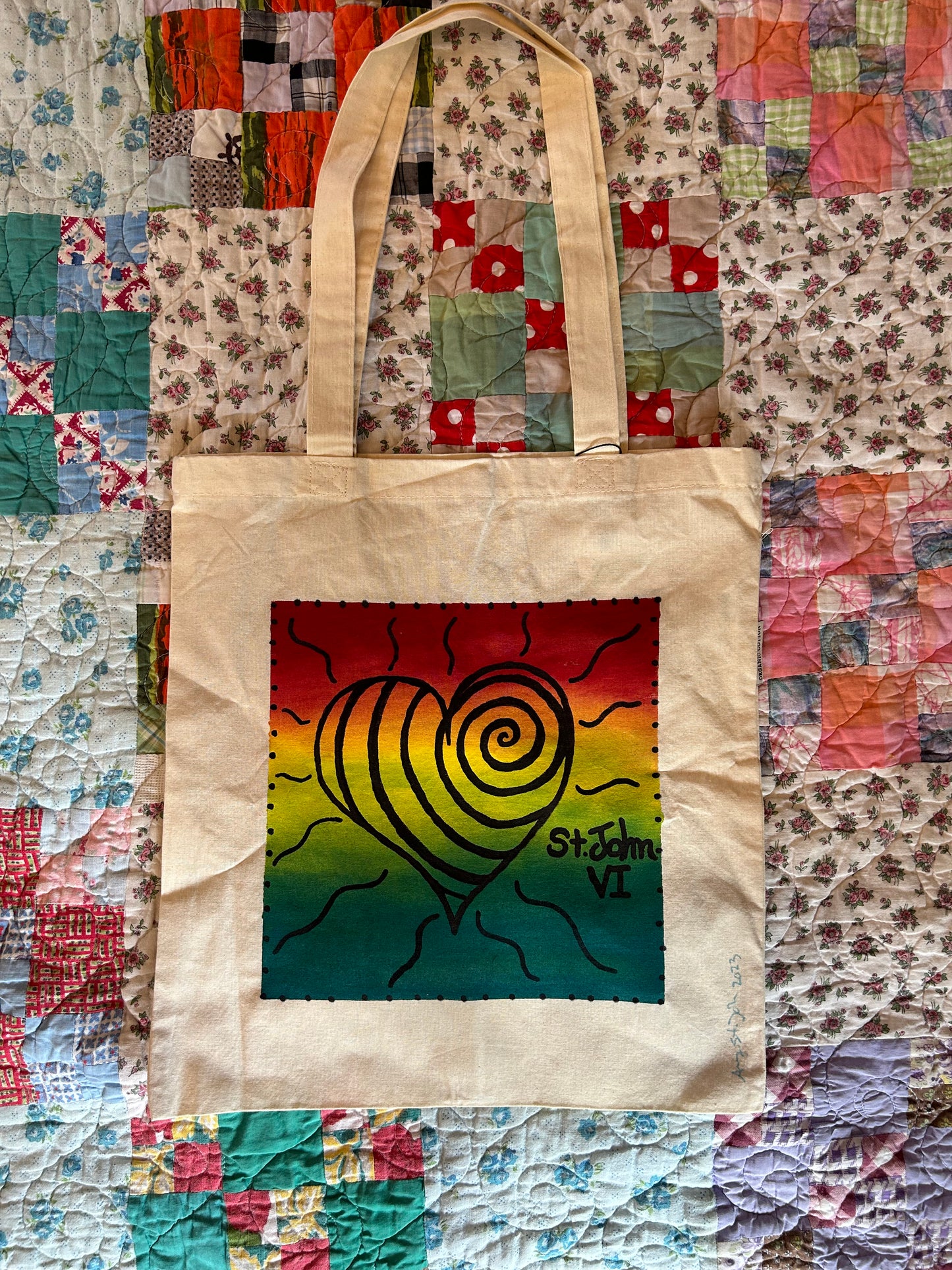 Hand-Painted Tote bag by Amy St. John Ramsdell